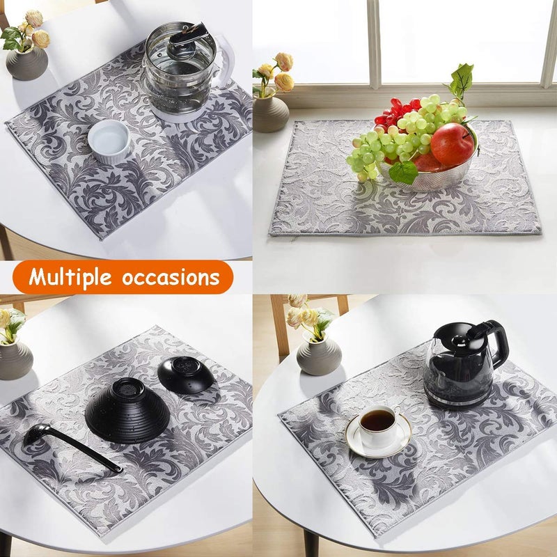 sakoraware Super Absorbent Wet Utensils Water Draining Microfiber Dish Drying Mat (50x90cm, XXL Size, Multicolor)| Non-Slip |Quick Dry Splash Proof Placemat for Kitchen Sink Countertop |Reversible - Image 3