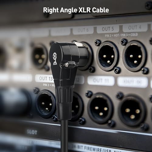 Cable Matters 2-Pack Right Angle XLR Cable, Short XLR Microphone Cable - 1ft, Oxygen-Free Copper (OFC) Microphone Right Angle Cord, Mic Cord, Black - Image 2