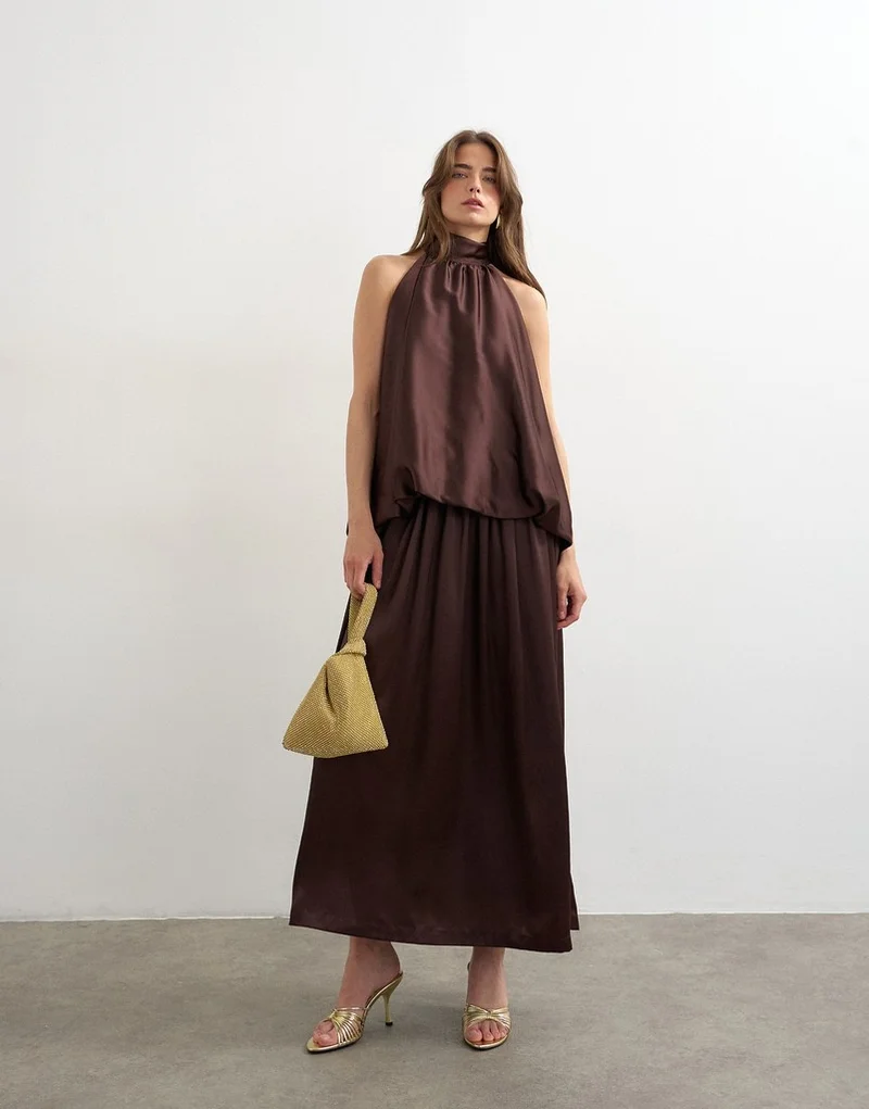 Topshop Halter Neck Maxi Dress