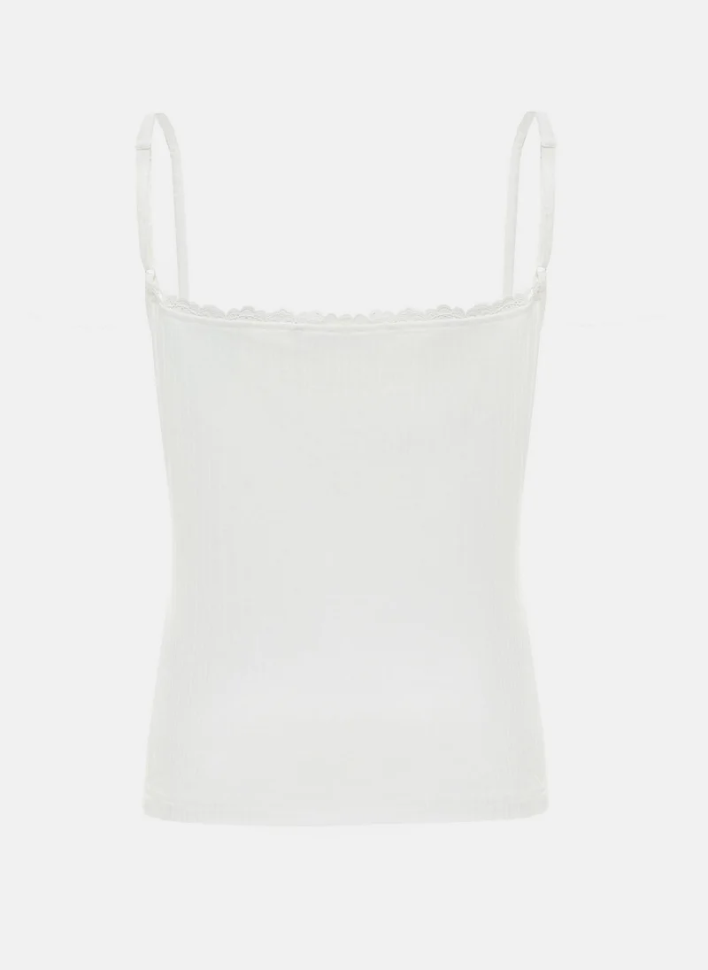 Lichi  Strappy top with openwork braid and bow at collar for Women | Best Price UAE