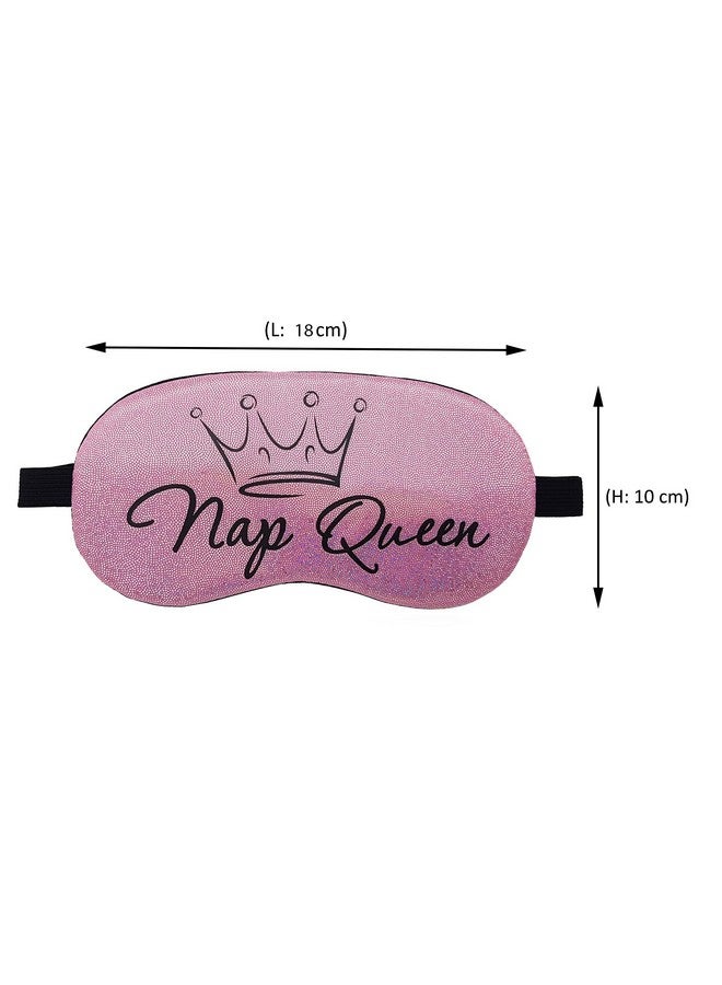 Jenna Cotton Print Cute Sleeping Eye Shade Mask Cover For Insomnia, Meditation, Puffy Eyes And Dark Circles With Gel (Pink)  - Image 3