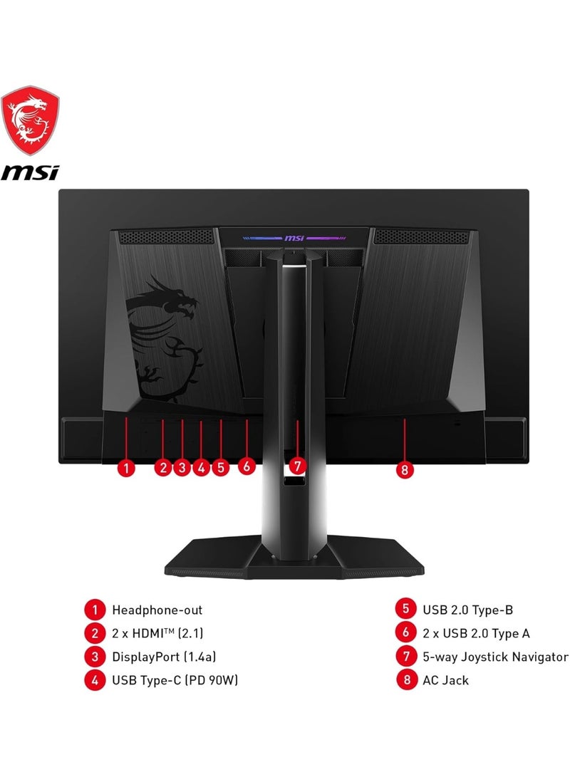 MSI RENEWED MSI MPG 271QRX QD-OLED Gaming Screen 26.5 Inches WQHD – Quantum Dot OLED Panel 2560 x 1440, 360Hz/0.03ms, 99% DCI-P3, ΔE≤2, DisplayHDR True Black 400 – KVM, RGB, DP 1.4a, HDMI 2.1, USB Type-C - Image 5