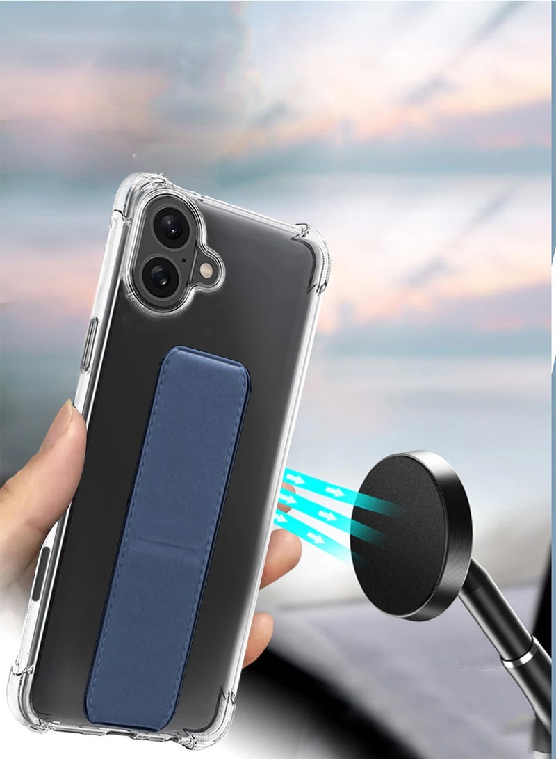 Wtech Apple iPhone 16 Plus 2024 TPU Hand Grip Air Pillow Case Cover - Clear/Navy Blue - Image 5