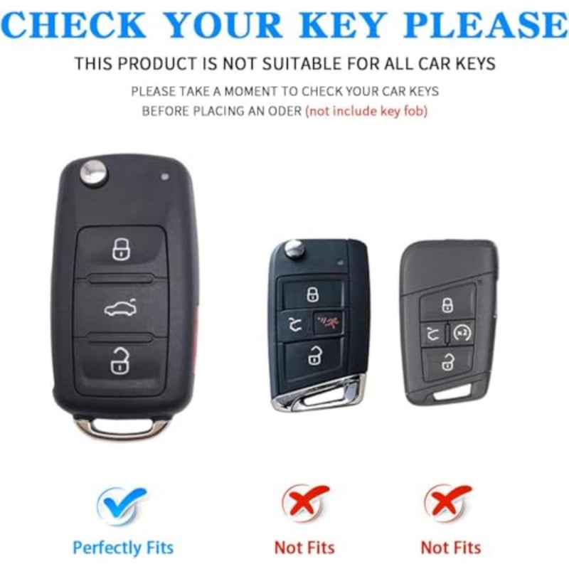 for VW Car Key Fob Cover with Keychain, Soft TPU Car Key Case Shell for Volkswagen Beetle Gti Jetta Passat Tiguan - Image 2
