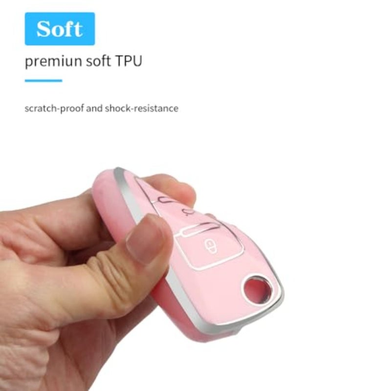 for VW Car Key Fob Cover with Keychain, Soft TPU Car Key Case Shell for Volkswagen Beetle Gti Jetta Passat Tiguan - Image 3
