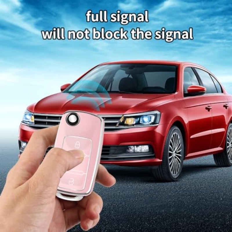 for VW Car Key Fob Cover with Keychain, Soft TPU Car Key Case Shell for Volkswagen Beetle Gti Jetta Passat Tiguan - Image 4