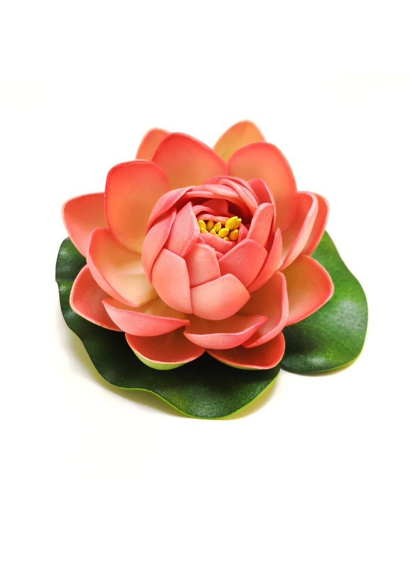 Generic 10cm Artificial Lotus Pond Decor Shallow powder 