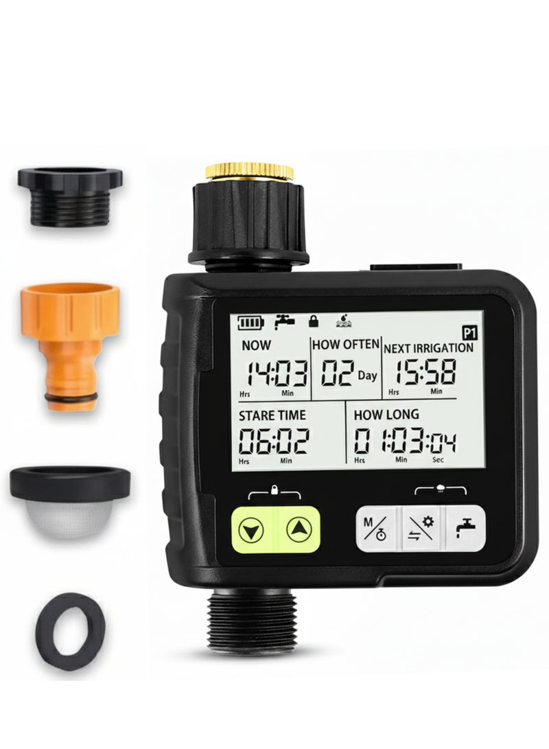 أيه بي جي مؤقت ري المياه الرقمي، مؤقت ري خارجي أوتوماتيكي ويدوي مع تأخير المطر، مثالي للري في الحديقة والحديقة والفناء والمزارع (البطارية غير متضمنة) - Image 1