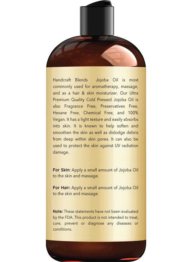 handcraft Blends Jojoba Oil - Cold-Pressed 16 Fl Oz - 100% Pure and Natural Premium Grade Carrier Oil for Skin and Hair - Body Massage - Hexane-Free - Hair Relaxer for Tight Curls  - Image 2