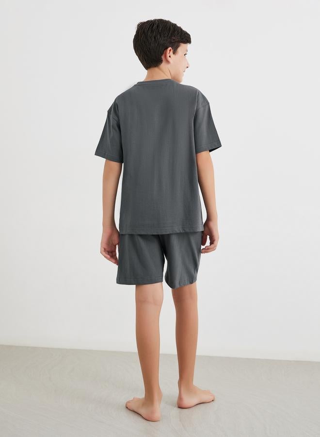 Styli Solid Cotton T-Shirt and Shorts Set - Image 5