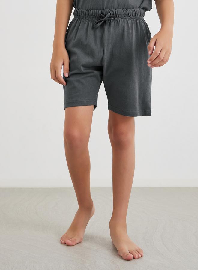 Styli Solid Cotton T-Shirt and Shorts Set - Image 4