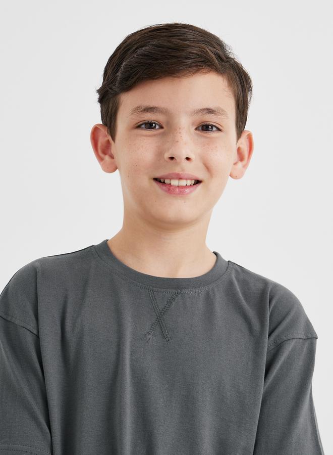 Styli Solid Cotton T-Shirt and Shorts Set - Image 3