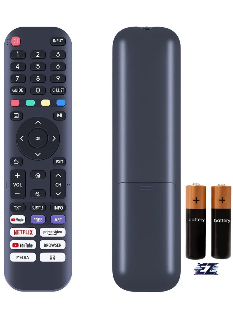 PopZa Replacement Remote Control EN2J30H for Hisense Vida Smart TV, Compatible with 32A45GV 40H5G 40A4GV 40A40GV 40A40GMV 40H55G 40A4HV 40A4070GMV 43H6G 43H77G 43V6G 43A60G 43A60TA60H 43A60GMV 43A6010GMV with battery - Image 1