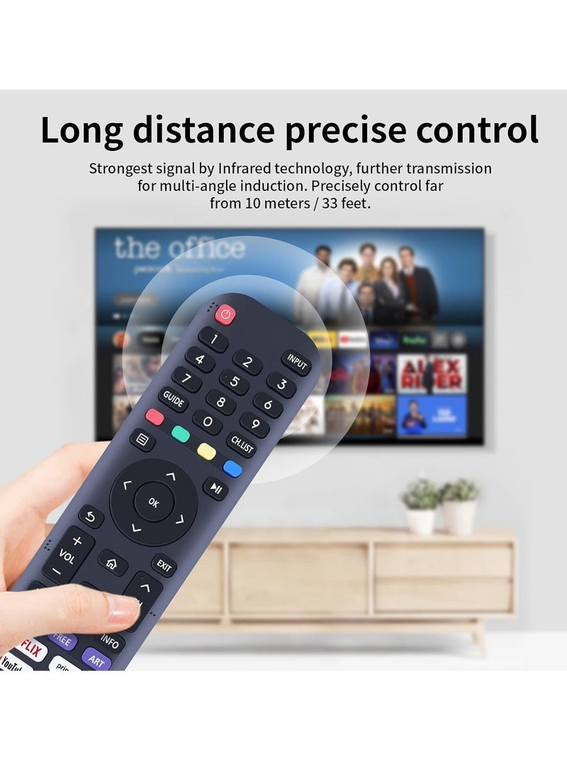 PopZa Replacement Remote Control EN2J30H for Hisense Vida Smart TV, Compatible with 32A45GV 40H5G 40A4GV 40A40GV 40A40GMV 40H55G 40A4HV 40A4070GMV 43H6G 43H77G 43V6G 43A60G 43A60TA60H 43A60GMV 43A6010GMV with battery - Image 5