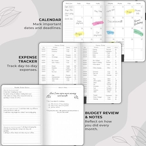 GoGirl Budget Planner – Monthly Financial Planner Organizer Budget Book. Expense Tracker Notebook Journal to Control Money, Compact (Black) - Image 5