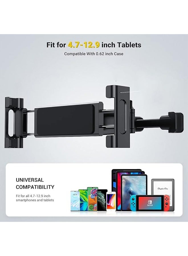 Car Headrest Mount Universal 360° Rotating for Phones and Tablet PCs ，Headrest Holder, Car Backseat Mount ，Road Trip Essentials
