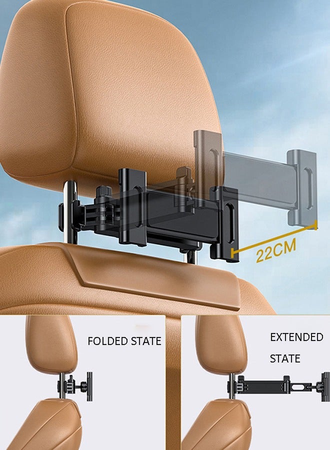 Car Headrest Mount Universal 360° Rotating for Phones and Tablet PCs ，Headrest Holder, Car Backseat Mount ，Road Trip Essentials