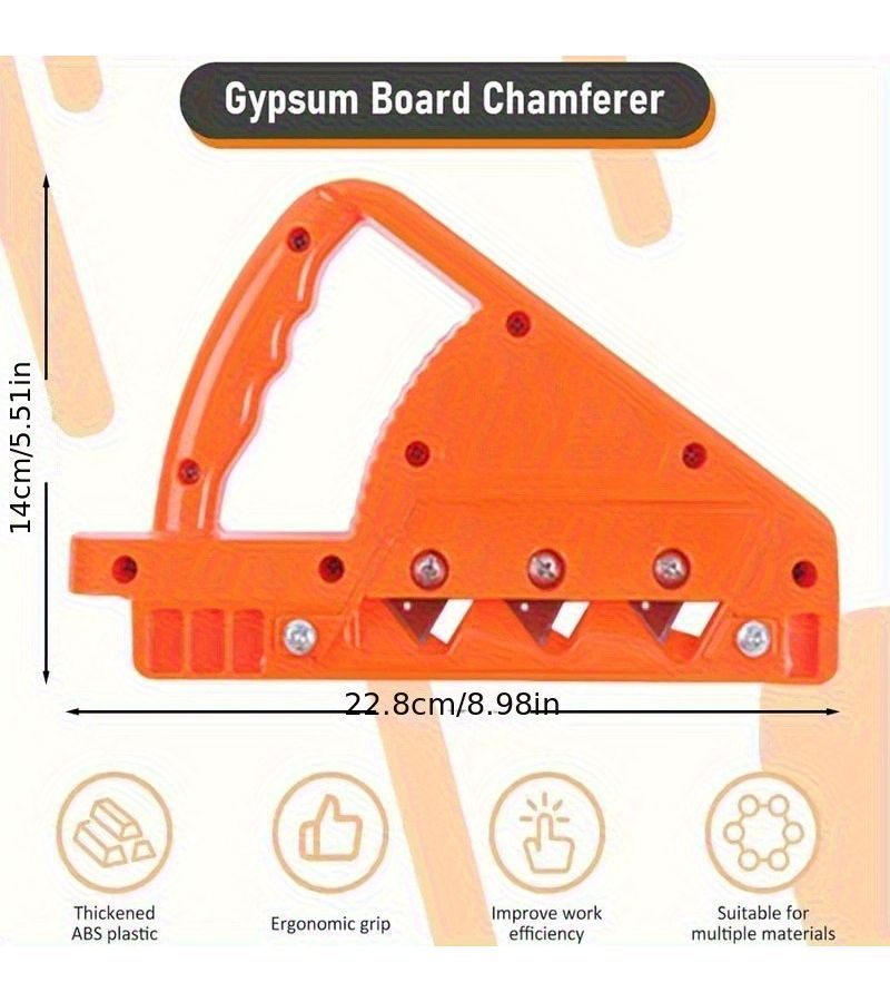 Orange Drywall Edge Tool 10 Blades for Precise 45 60 Degree Beveling Cutter - Image 2