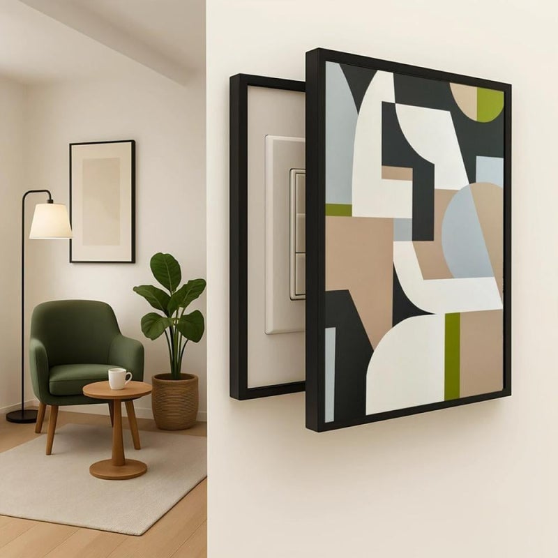 Marktna Canvas panel for covering the electrical panel with a decorative design, measuring 100x70 cm and with a hollow frame. - Image 1