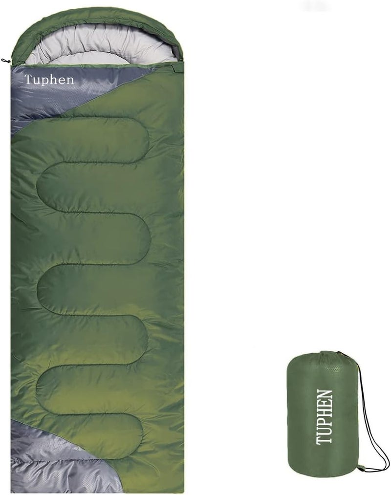 tuphen - Sleeping Bags for Adults Kids Boys Girls Backpacking Hiking Camping Microfiber Liner, Cold Warm Weather 4 Seasons Indoor Outdoor Use, Lightweight & Waterproof - Image 1