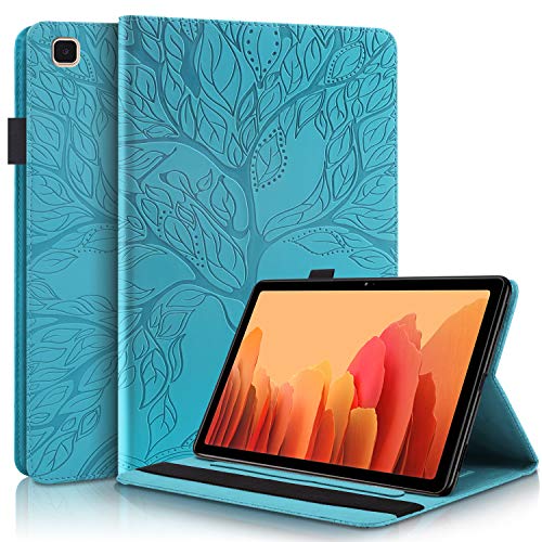 TIPOYOROO Case for Samsung Galaxy Tab A7 10.4'' 2022/2020 Lightweight PU Leather Flip Wallet Stand Cover Shell with Card Pocket Pencil Holder for Galaxy Tab A7 10.4 Inch SM-T500/503/505/507-Turquoise - Image 1