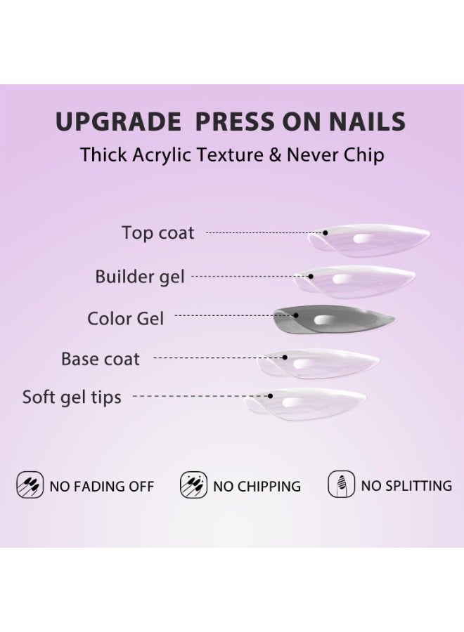 JOSQUEWNN 30pcs Press On False Nails,Short Pink Almond-Shaped Nails,Nails For Effortless Style And Sophisticated Look, Acrylic Nails With Glue Kit.Reusable Salon Quality Stick On Nails For Women. - Image 5