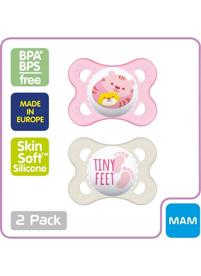 MAM Baby Pacifier 0 6 Months Best For Breastfed Babies ‘Animal' Design Collection Girl Pack Of 3 2 Count  - Image 3