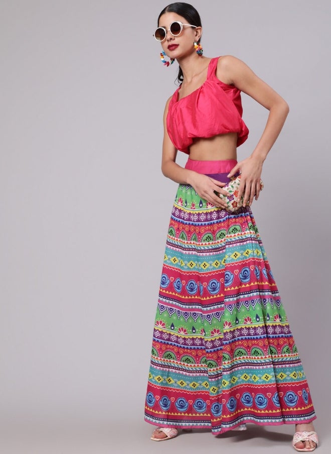 AKS Floral Printed Maxi Skirt for Women - Image 4
