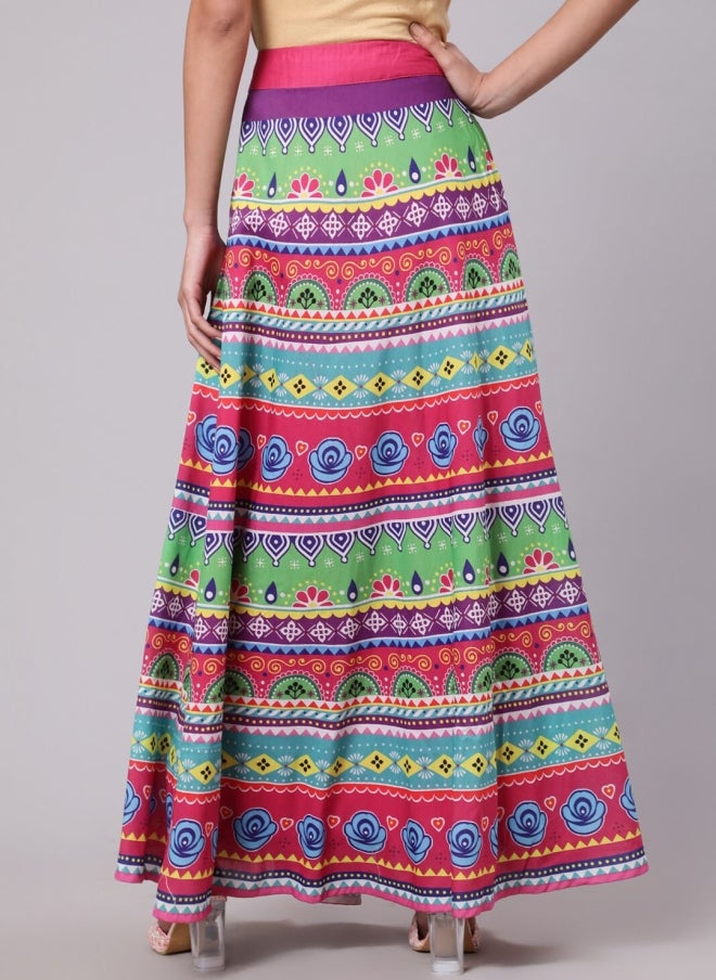 AKS Floral Printed Maxi Skirt for Women - Image 3