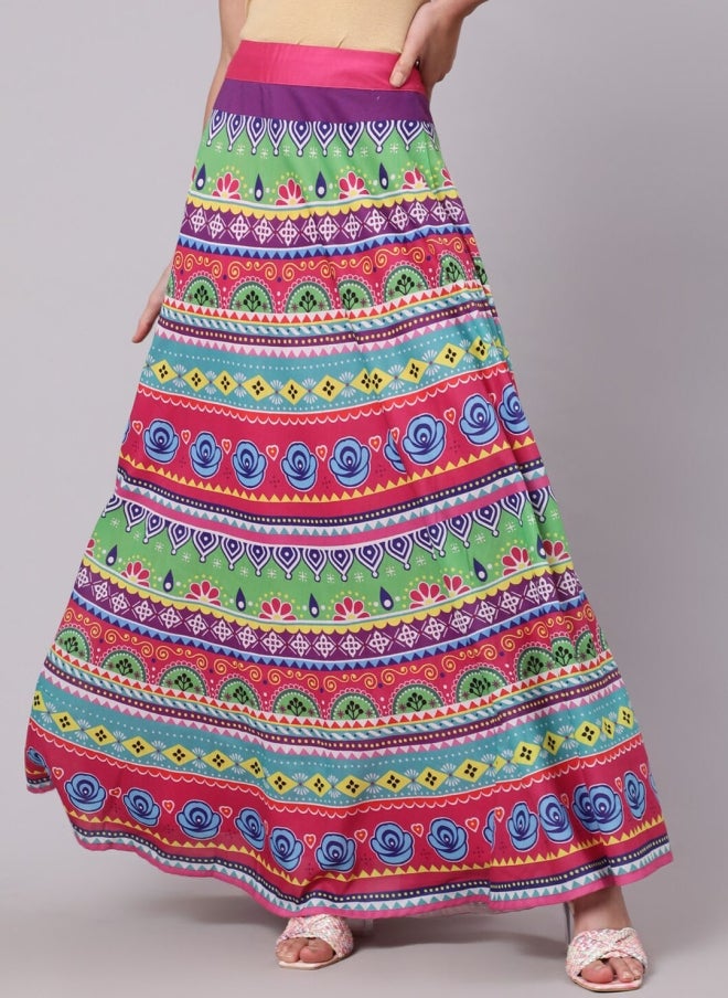 AKS Floral Printed Maxi Skirt for Women - Image 1