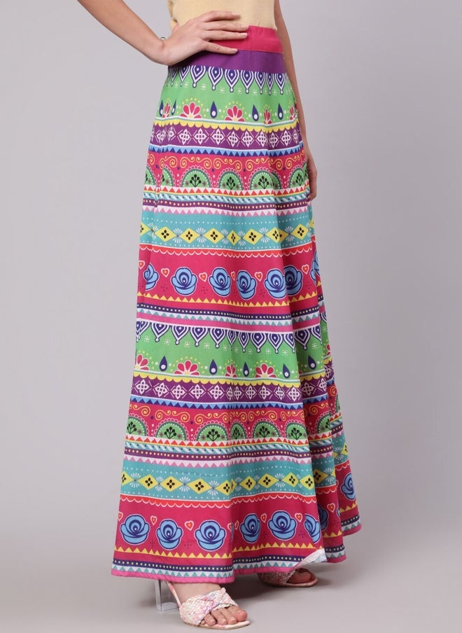 AKS Floral Printed Maxi Skirt for Women - Image 2