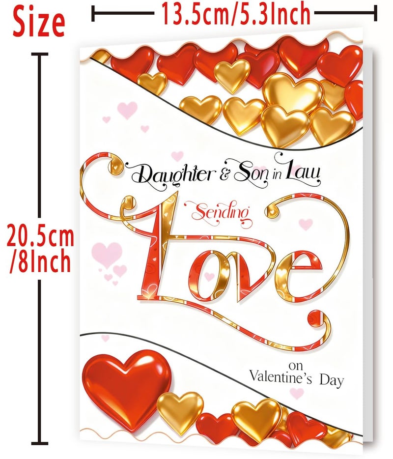 OJsensai Valentineâ€™s Day Card for Daughter and Son in Law from Parents, Valentines Decorations Gifts Ideas - Image 3
