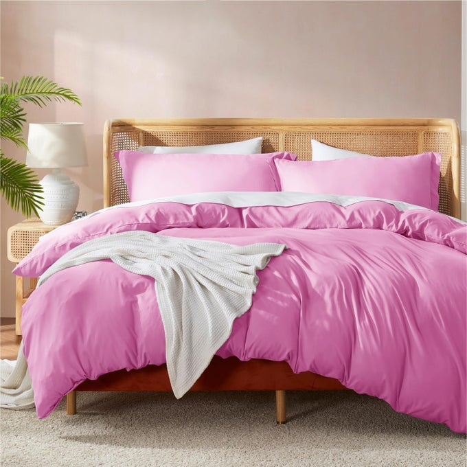 LIGHT PINK DUVET COVER FULL SIZE SOFT DOUBLE BRUSHED FULL SIZE DUVET COVER SET 3 PIECE WITH BUTTON CLOSURE 1 DUVET COVER 80X90 INCHES AND 2 PILLOW SHAMS