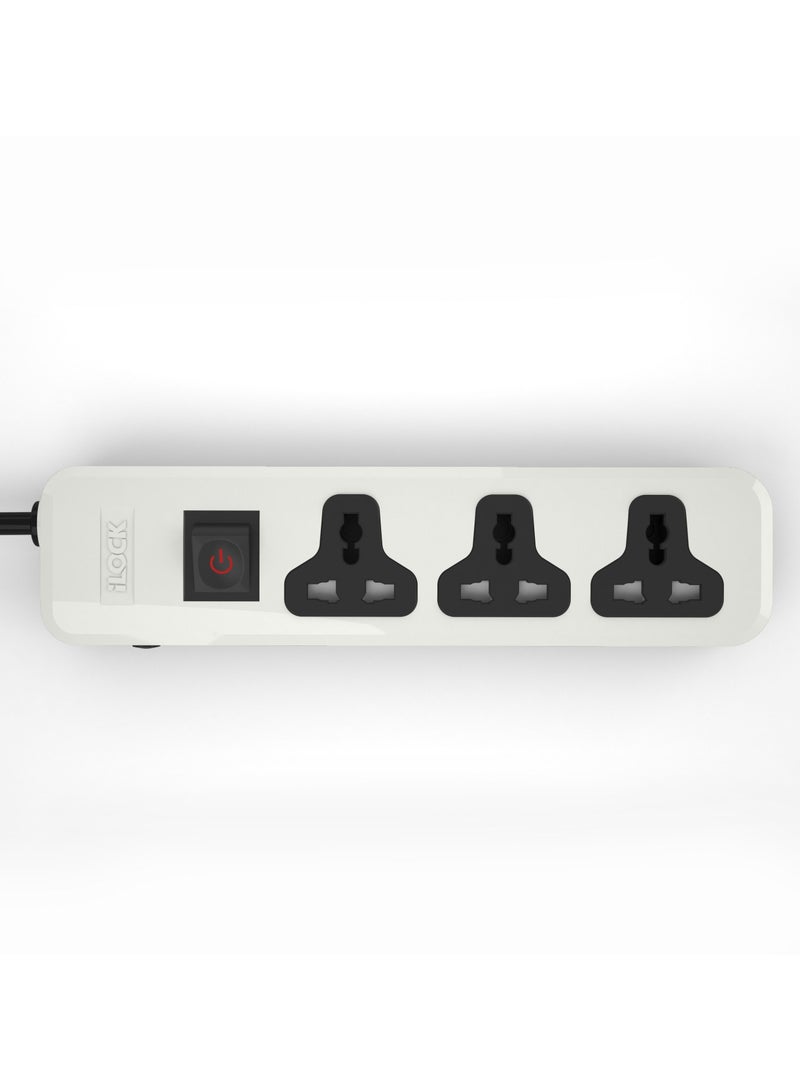 iLOCK power strip 3 universal outlets without earthing - (Basic) (Multicolor) - Image 3