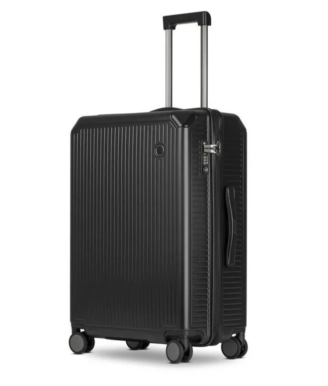 Echolac Shogun 69 Cm Hardside 4-Double Wheeled Non-Expandable Check-In Luggage Trolley - Black