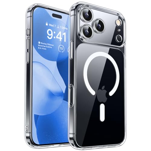 CANSHN Magnetic Compatible with iPhone 17 Pro Max Case Clear Upgraded Full Camera Protection Compatible with Magsafe NonYellowing Protective Shockproof Bumper Phone Cover 69 Inch Clear - Image 1