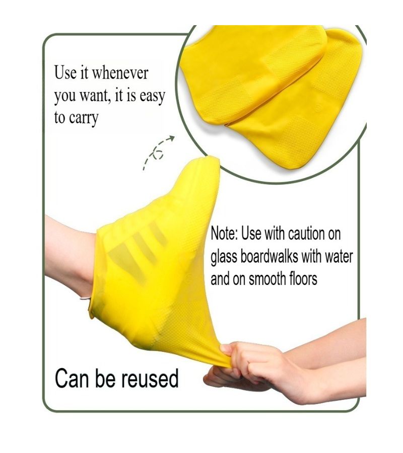 Outdoor Protective Shoe Covers 2pcs White Non Slip Wear Resistant Unisex - Image 1