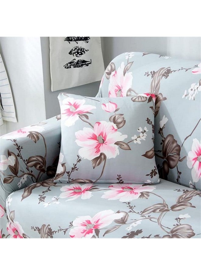 Lukzer Universal 4 Seater Sofa Cover with 2 Pillow Case 140 GSM Big Elasticity Slipcover for Couch Protector Stretchable (Pink Flower Design/230-300cm) SC-013-04 - Image 5