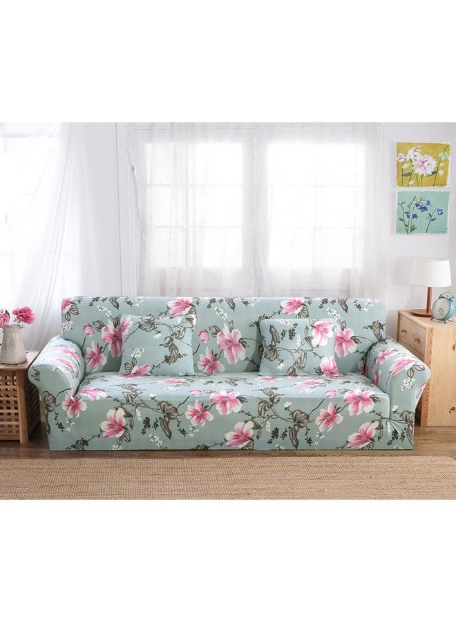 Lukzer Universal 4 Seater Sofa Cover with 2 Pillow Case 140 GSM Big Elasticity Slipcover for Couch Protector Stretchable (Pink Flower Design/230-300cm) SC-013-04 - Image 3