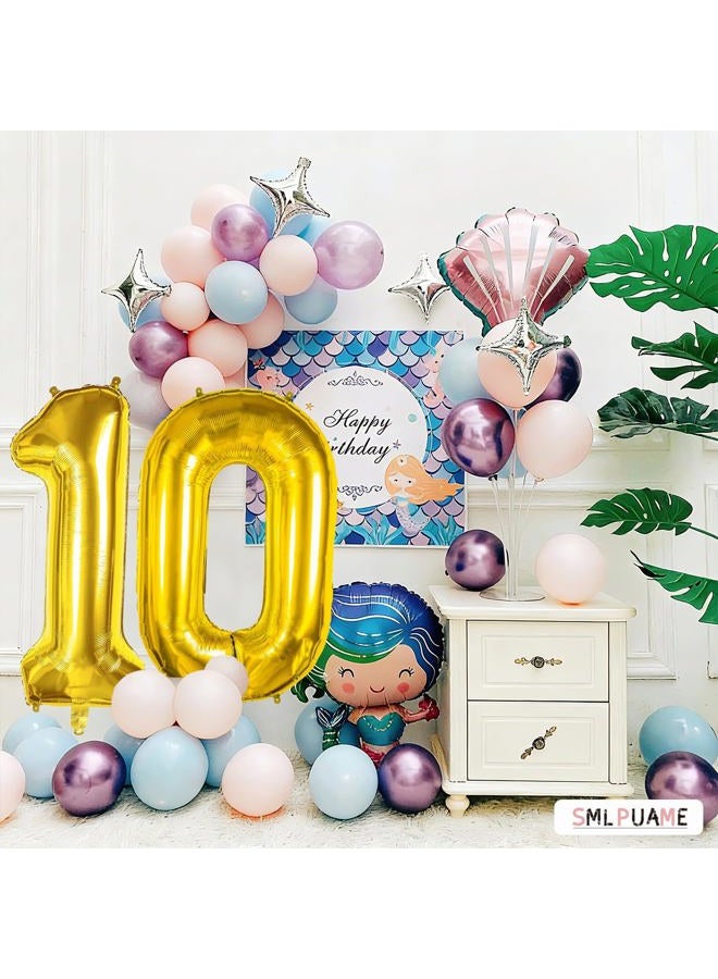 Smlpuame 40 inch Number Balloon 0-9 Gold Large Number 0 Balloons,Digital Balloons for Birthday Party Celebration Decorations Supplies, Helium Foil Number Balloons for Wedding Anniversary - Image 5