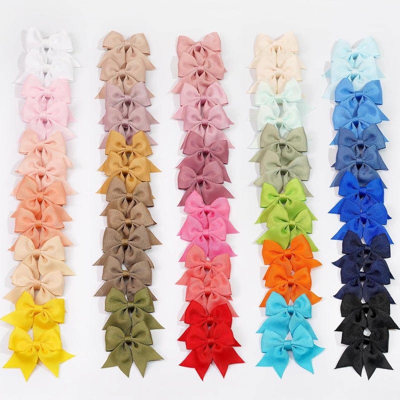 JOYOYO 60 Pieces Baby Bows Alligator Hair Clips in 30 Pastel Colors Barrettes and Bows for Baby GirlsToddlersKids - Image 4