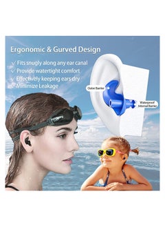 SYOSI 3 Pairs Swimming Ear Plugs Professional Waterproof Reusable Silicone Earplugs for Showering Surfing Snorkeling and Other Adults Water Sports Kids  - Image 2
