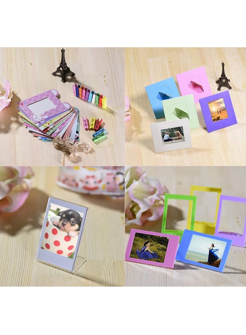 مجموعة ملحقات 14 في 1 لكاميرات Fujifilm Instax Mini 8 و8 Plus و8s و9، تشمل: حقيبة كاميرا، حزام، ملصقات، عدسة سيلفي، 5 مرشحات ملونة، ألبوم، 3 أنواع من الأفلام، إطارات طاولة، 10 إطارات حائط، و40 إطارًا للحدود. - Image 4