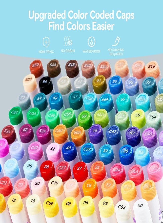 Arrtx Acrylic Markers 90 Colors, Premium Brush Tip Acrylic Paint Pens, Water Based Ink, No Toxic, Water Resistant Paint Markers for Rock Painting Wood Stone Glass Fabric DIY Project - Image 5
