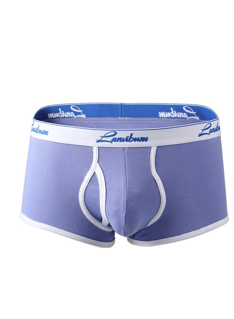 LANVIBUM Cotton Mid-rise Men's Underwear Purple 