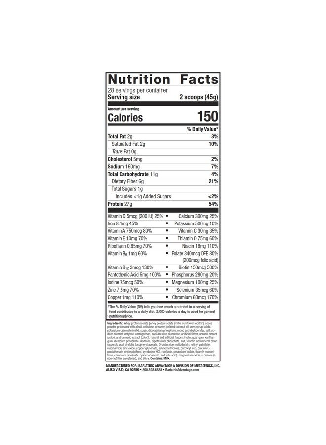 Bariatric Advantage High Protein Meal Replacement Drink Mix, Protein Powder Whey Isolate for Gastric Bypass and Sleeve Gastrectomy Patients, 27g Protein, Lactose Free - Chocolate - 28 Servings - Image 2