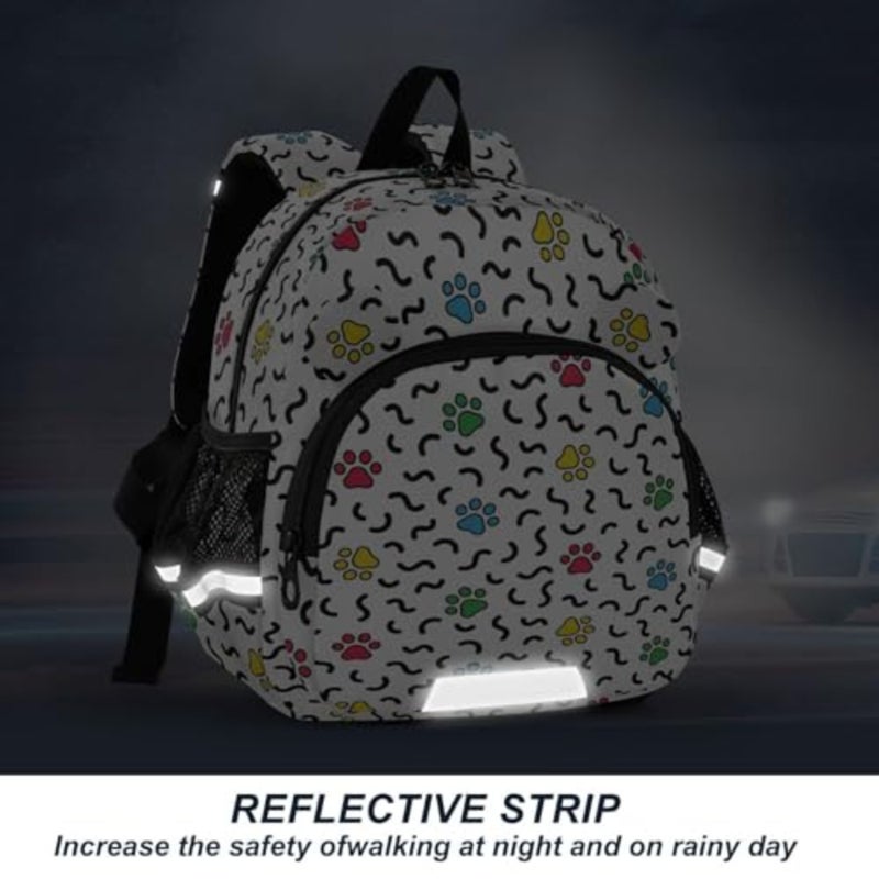 Dog Paw Cat Footprint Backpack Leash Preschool Backpack Toddler Backpacks for Girls Boys 3-6 Anti-Lost Baby Harness M - Image 5