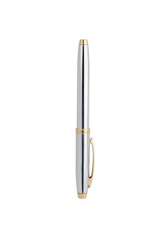 Sheaffer 100 Chrome Rollerball Pen with Gold Tone Trim - Image 3