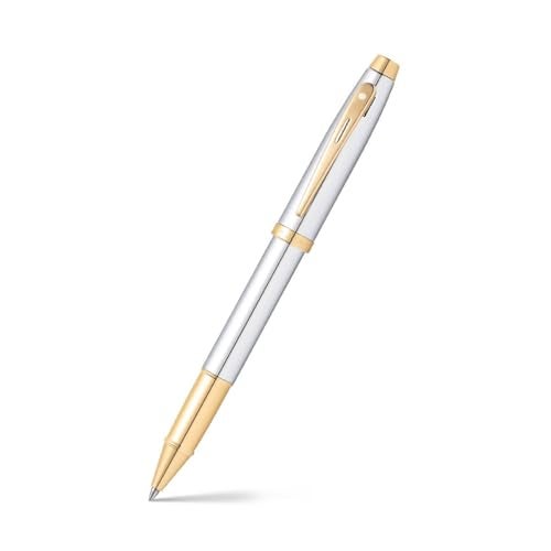 Sheaffer 100 Chrome Rollerball Pen with Gold Tone Trim - Image 1