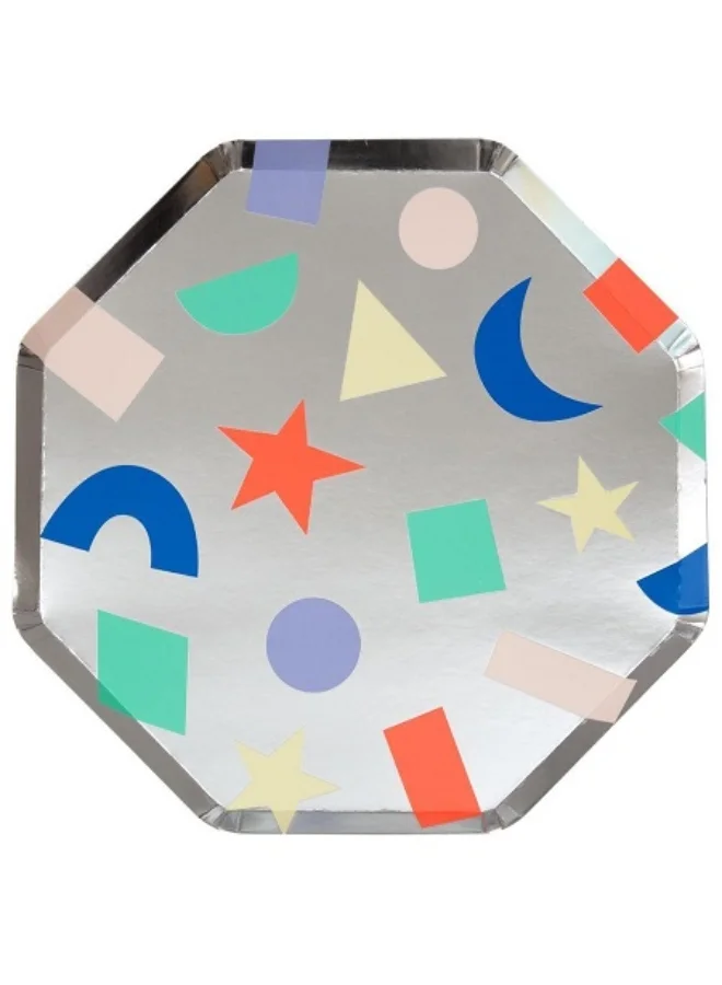 Meri Meri Silver Geometric Dinner Plates